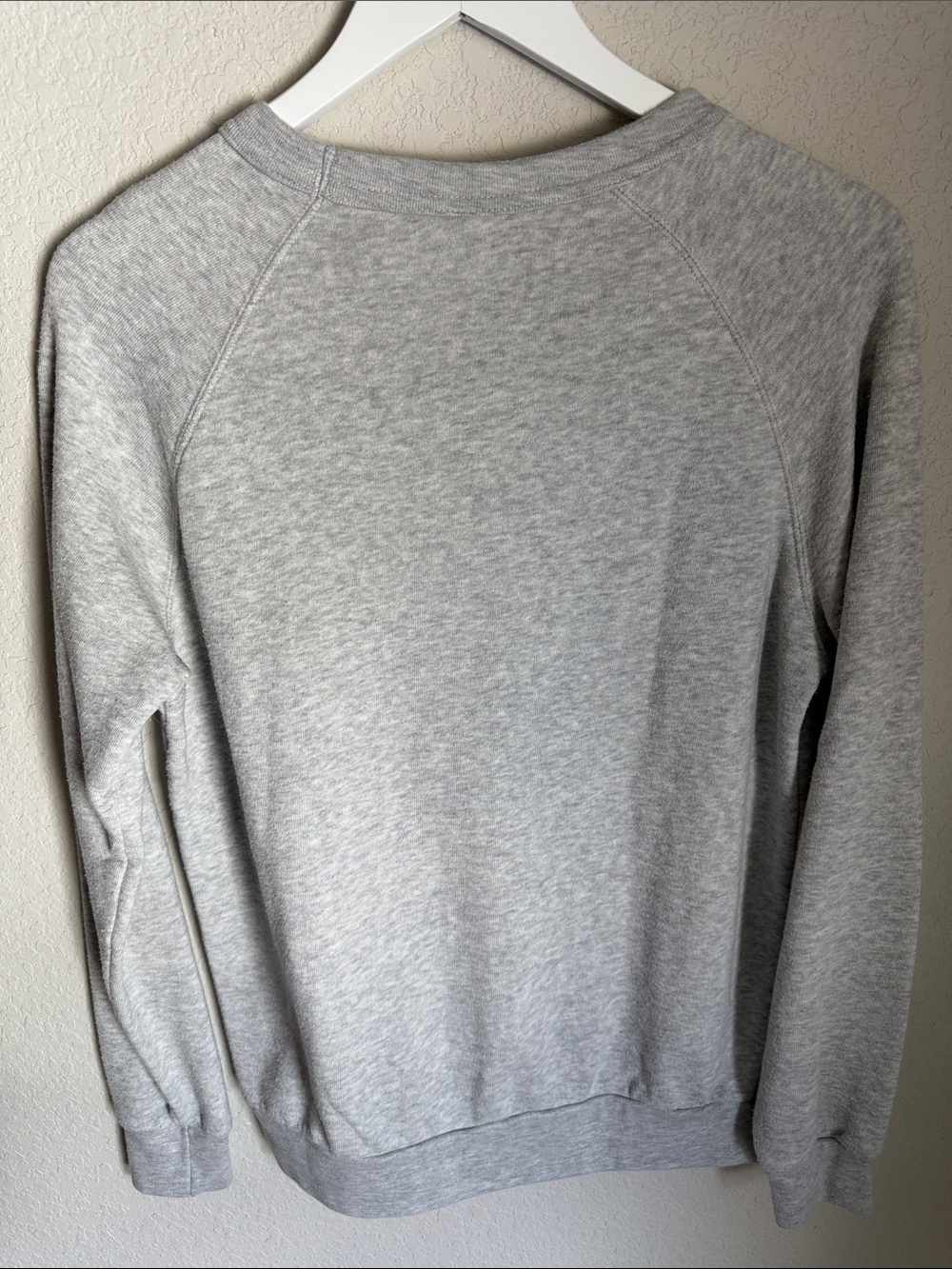 Light Gray Women’s Crewneck Sweater with Heart Embroidery - Picture 5 of 5